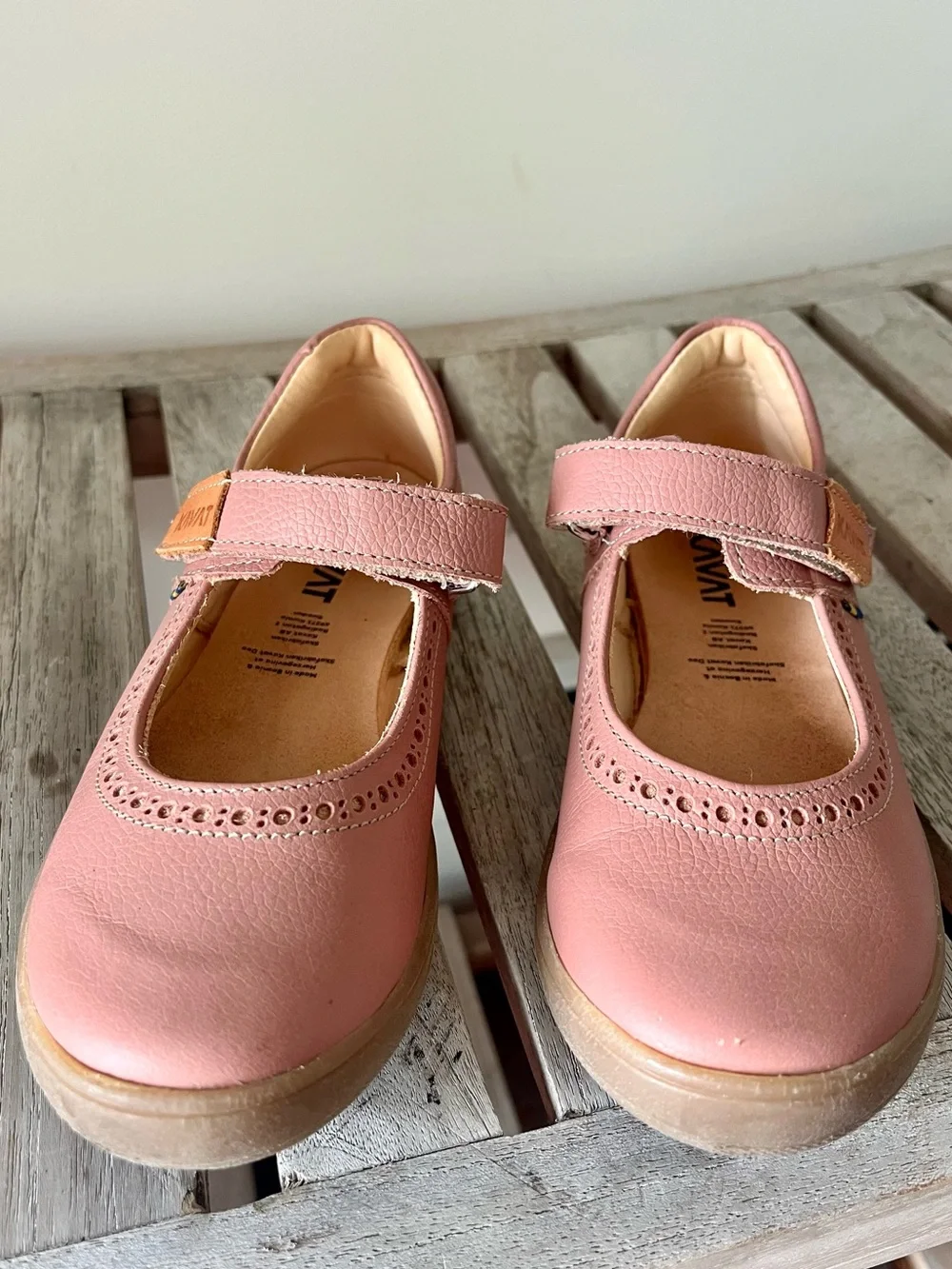 Kavat Pink Leather Mary Jane Shoes EU 31 Swedish Minimalist Kids Flats